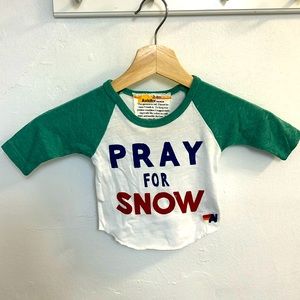 Aviator Nation baby Pray for Snow 3/4 tee